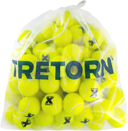 TRETORN Micro-X (Yellow) Pressureless Tennis Balls (Bag of 72 Balls)