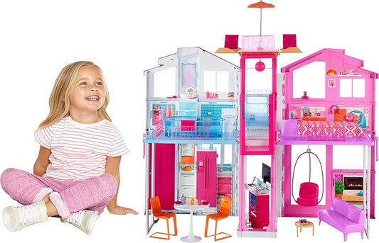 Barbie Doll House Playset, 3-Story Townhouse